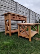 Konsola drewniana ława stolik kawowy lite drewno dębowe