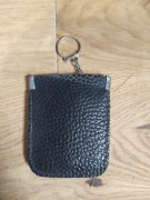 Etui na klucze piterek czarny skóra naturalna 9 cm