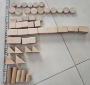 Klocki drewniane konstrukcyjne dla dzieci 47 sztuk