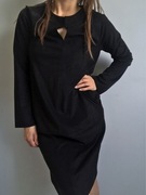 Czarna długa prosta sukienka premium Max Mara M