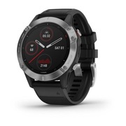 Zegarek Garmin Fenix 6 srebrny z czarnym paskiem