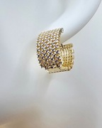 Kolczyki stal chirurgiczna szerokie z cyrkoniami błyszczące [K012]