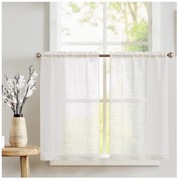 Zestaw 2 Sztuk Zazdrostek Firany Rustykalne 115dł. x 65szer. cm