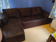 Narożnik z funkcją spania brąz