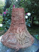 Cepelia Wysoki Abażur Trawa Pakuły Sznurek PRL