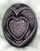 PISANKA KROSZONKA WIELKANOC RĘKODZIEŁO HANDMADE JAJO STRUSIE CIEMNE BORDO