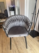 Krzesło Furnitex welur szary 1 szt.