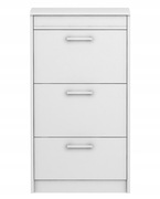 Szafka na buty uchylna 3 półki szuflady biała