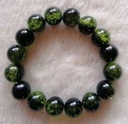 bransoletka crackle zielono-czarna