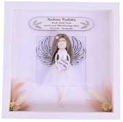 Pamiątka Pierwszej Komunii Świętej Ramka 3D Anioł Stróż Rękodzieło Prezent