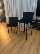 6 krzeseł + 2 hokery kolor czarny