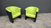 Dwa fotele klubowe kubełkowe lime green + black – SUPER efektowne!