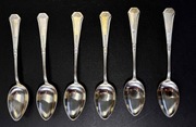 Komplet 6 srebrnych łyżeczek, art deco