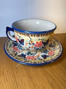 Unikat Filiżanka 300ml ze spodkiem w motyle 