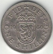 204 Wielka Brytania 1 shilling szyling 1960 herb szkocki