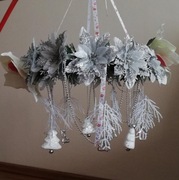 Srebrny świąteczny wianek ( podraźniczka )