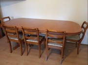 Drewniany stół do jadalni rzeźbione nogi