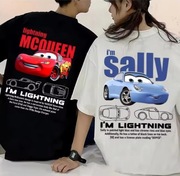 Letnia Koszulka dla Par Zygzak McQueen Auta