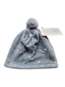 Nowa szara zimowa czapka z pomponem w gwiazdki