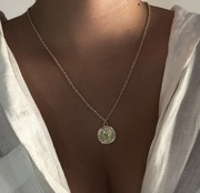 Złoty naszyjnik celebrytka łańcuszek moneta