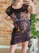 KappAhl sukienka tunika bluzka długa gepard pumy leopard koty r. 36-38