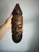 Maska drewniana dekoracja vintage Afryka 