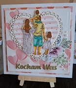 Kartka walentynkowa. Ręcznie robiona.