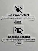 Zestaw pakiet 2 białych naklejek wlepek z napisem Sensitive content Mercur