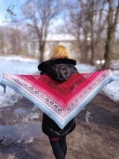 Wiosenna ażurowa chusta ombre