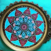 Taca ręcznie malowana, hand painted, mandala