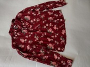 Bluzka z wiązaniem, burgund, kwiaty, 100% wiskoza ,,Divided" by H&M roz. 44