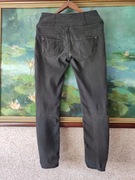 spodnie dżinsowe dżinsy skiny  bawełniane z wysokim stanem 