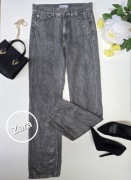 Spodnie Zara jeansy straight leg w kolorze szarym z srebrnymi przetarciami