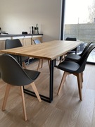 Stół dębowy lite drewno loft live edge