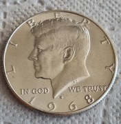 Half dolar pół dolara Kennedy 1968 srebro Ag (1)