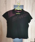 Czarna koszulka polo z różem XXL Refree