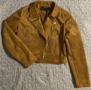 Kurtka ramoneska zamsz musztardowa Sinsay L 40 wiosna