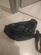 Nerka czarna używana 6 kieszeni z przodu czarna skórzana