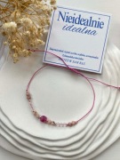 Bransoletka kobieca turmalin różowy opal różowy kwarc różowy rodonit