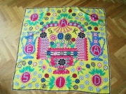 Piękna chustka sygnowana - jedwab - HAND DRUCK