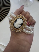 Pierścionek z fioletowym kamieniem Premium rozm 17