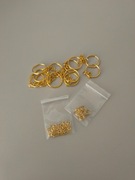 Zestaw 12 szt Brelok Baza Kółko Zbrojenie Złote Biżuteria Handmade