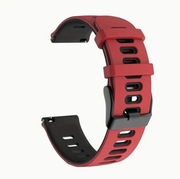 Pasek silikonowy do Smartwatcha szybki montaż 22mm czerwono-czarny