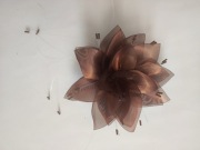 Kwiatek ozdobny z materiału do przyszycia/przyklejenia 12 cm brązowy