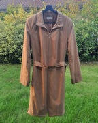 elegancki damski płaszcz cienki z paskiem vintage brązowy Getex 38/M