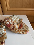 Shein buty klapki klapeczki sandały na wiosnę 39 zdobione koraliki perełki