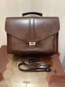 Aktówka Skórzana Rafaell Brązowa Teczka Vintage Prawdziwa Skóra