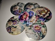 Nowe wzorzyste podstawki pod kubki 6 sztuk kwiaty