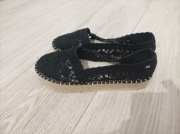 Refresh espadryle koronka czarne damskie
