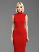 Guess Marciano sukienka etui prążkowana S | Red Bodycon Dress Glamour